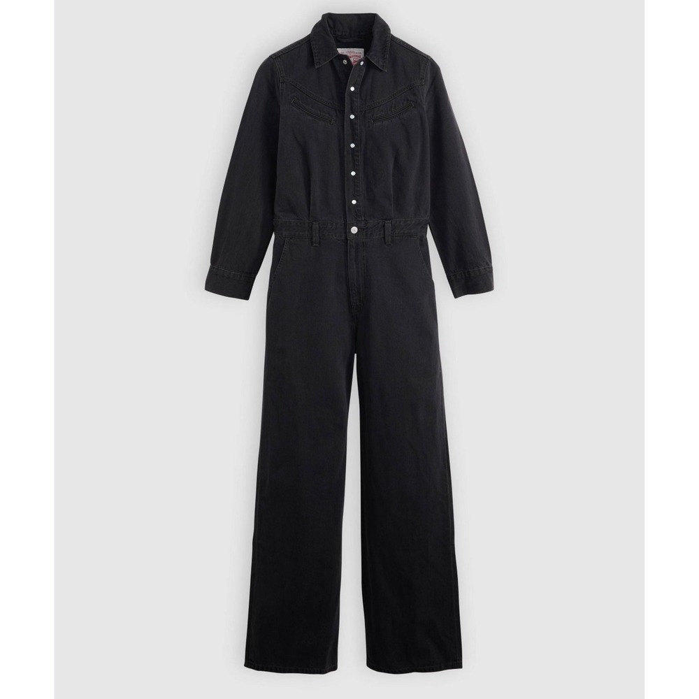 Levis Rinoa wide leg jumpsuit black 90s rodeo western boho chic blk sz XS